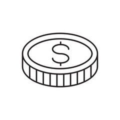 Coin vector icon. Casino coins sign. Casino chips icon. Money flat sign design. Illustration of coin line icon. Linear flat cent coin symbol pictogram. UX UI icon