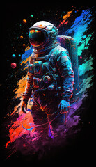 Astronaut in space fun iPhone wallpaper - made with generative ai