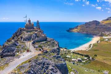 Damnoni beaches in Crete island, Greece near famous resort of Plakias
