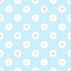Simple seamless pattern with delicate flowers. Cute spring pattern. Print for baby