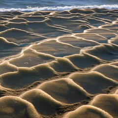 A slimy and damp texture with wet sand and sea foam3, Generative AI