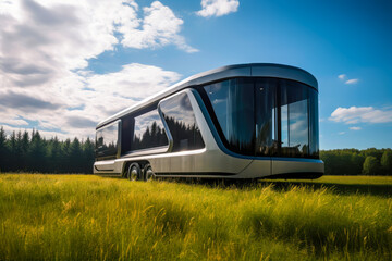 big motorhome or caravan of the future, concept, generative ai