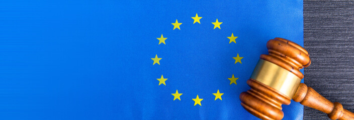 EU flag and court