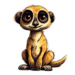 Meerkat cute cartoon clip art, ai generated