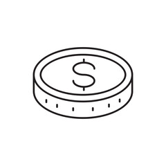Coin vector icon. Casino coins sign. Casino chips icon. Money flat sign design. Illustration of coin line icon. Linear flat cent coin symbol pictogram. UX UI icon