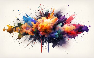 watercolor abstract artwork with white background