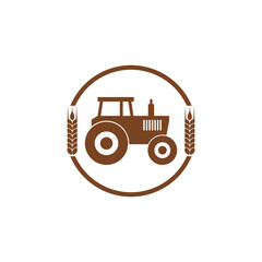 Tractor icon isolated on transparent background