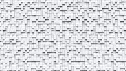 Abstract bright white background made fully out of cubes