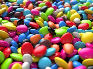 Fototapeta na wymiar Thousands of small bright and colorful small pebbles - closeup shot