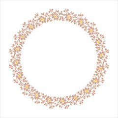 Floral ornament, round frame in the form of a circle from the elements of traditional Ukrainian geometric cross-stitch, amulets, for decorating weddings, celebrations, holidays
