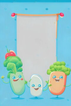 Fruits and veges banner, generative ai