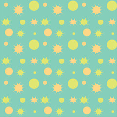 Circle and spoots seamless pattern on green