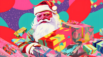 pop santa claus with gifts