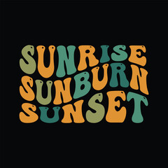 Retro sunrise sunburn sunset t shirt design 