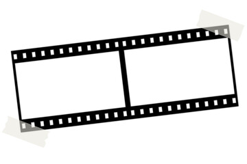 Isolated Negative Film Transparent Frame with Tape