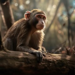 Monkey in natural habitat (generative AI)