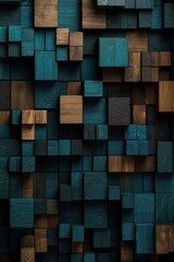 Tile wooden background, blue, brown