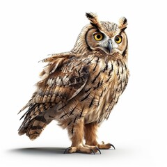 Fototapeta premium Owl isolated on white background (Generative AI)