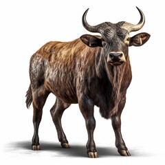 Ox isolated on white background (Generative AI)