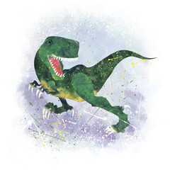 Dinosaur green, rex, template for printing on fabric, pattern for clothes