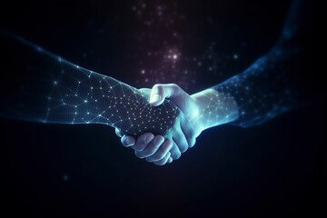 illustration, businessmen handshake, ai generative