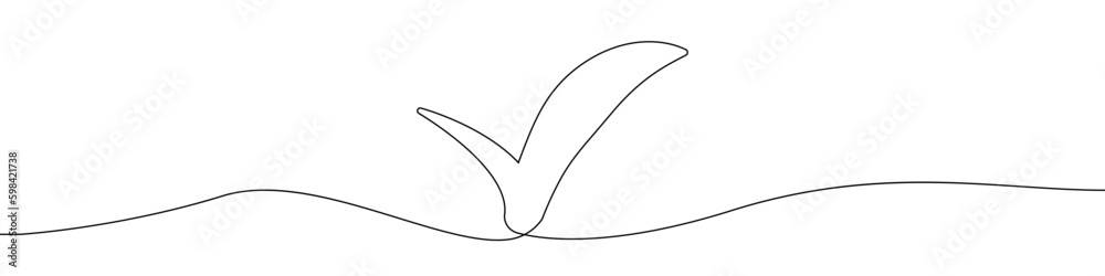 Poster continuous line drawing of check mark voting vector. voting and election vector linear sign icon. on