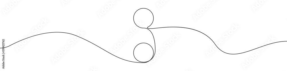 Poster continuous single line drawing of two dots vector. colon punctuation line icon vector. vector illust