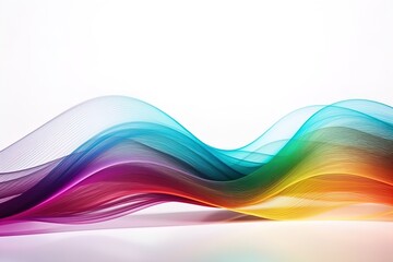 Fototapeta na wymiar Abstract iridescent holographic wave on isolated background. Liquid fluid colorful line, dynamic motion background