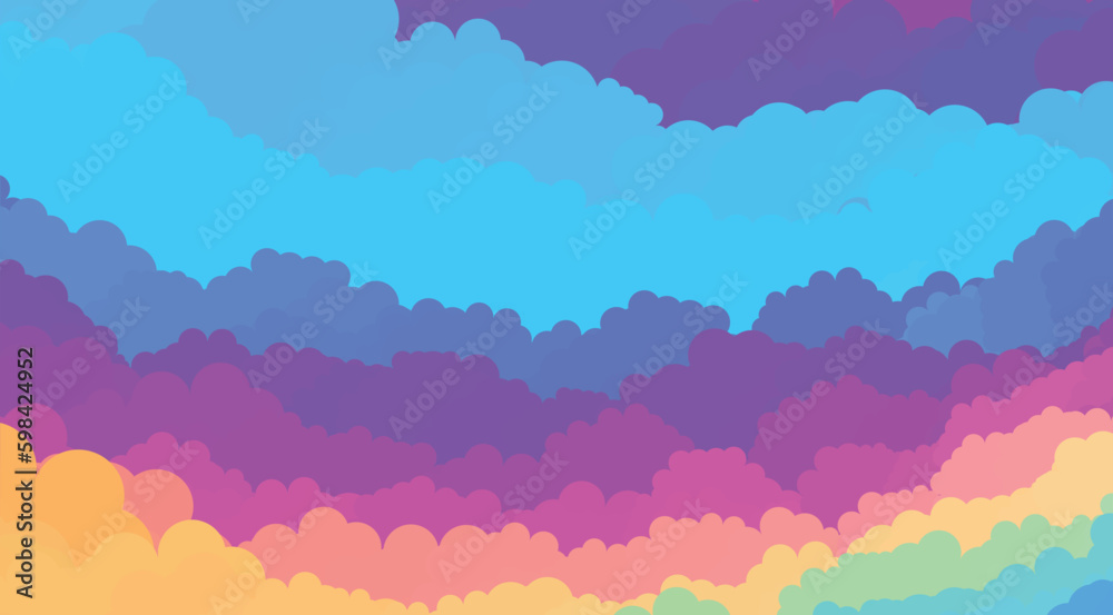 Poster Abstract background like colorful clouds. Multicolor vector pattern