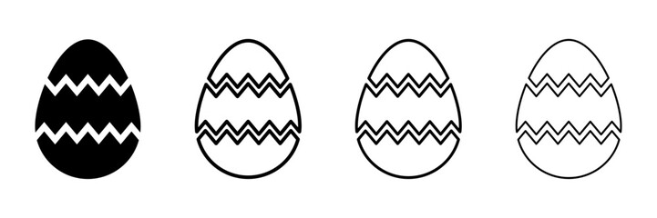 Easter egg vector icons set. Solid and line Easter egg vector icons