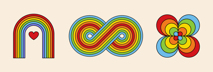 Vector minimal geometric illustrations set - trendy abstract aesthetic linear compositions, prints, frames 