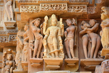 Khajuraho Group of Monuments are a group of Hindu and Jain temples famous for their nagara-style architectural symbolism and a few erotic sculptures