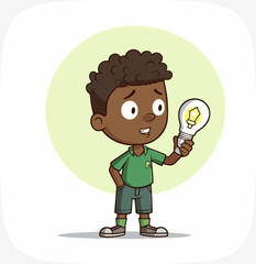 Imagination and intelligent children, cheerful different smart kids illustration 