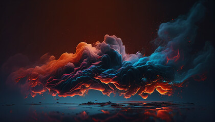 Flowing Colorful Cloudscape, Smoke, Stream - Generative Ai