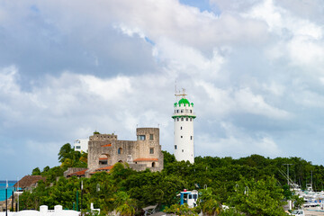 landscape with lighthouse building. landscape with lighthouse building outdoor.