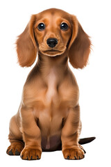 dachshund puppy isolated on a transparent background, generative ai