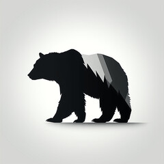 Obraz na płótnie Canvas silhouette of bear isolated vector illustration on white background for animal logo, graphic icon, and modern home décor. perfect for wildlife and safari-themed designs. generative ai