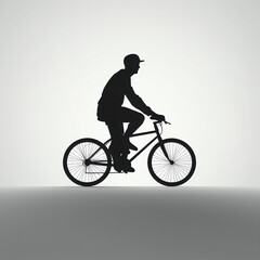 Fototapeta na wymiar silhouette of boy on cycle isolated vector illustration on white background for logo, graphic design, advertising, and marketing. generative ai