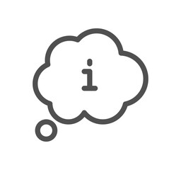 Info and help desk icon outline and linear vector.