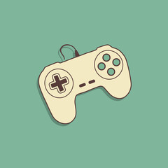 Gamepad in retro style vector illustration gaming icon	