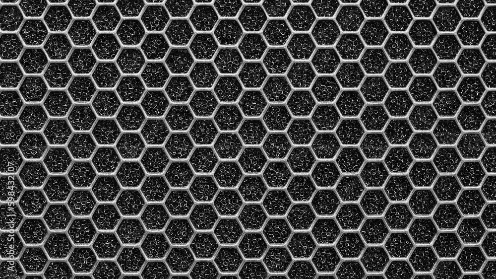 Poster futuristic black glowing hexagonal background design