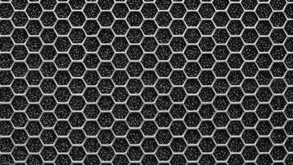 Futuristic black glowing hexagonal background design
