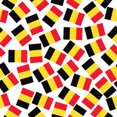 Pattern with flag of Belgium. Colorful illustration with flags for backgrounds. Illustration with white background with flag of Belgium. Seamless pattern design.