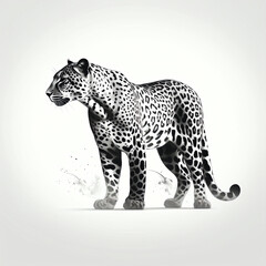 silhouette of cheetah isolated vector illustration on white background for animal logo, graphic icon, and modern home décor. perfect for wildlife and safari-themed designs. generative ai
