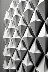 Abstract polygonal white and gray geometric background. Generative AI Generative AI