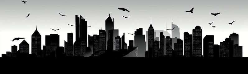 city silhouette - isolated vector illustration on dark background for logo, graphic design, advertising, and marketing. generative ai