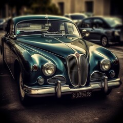 Fototapeta na wymiar Classic car in a street ai, ai generative, illustration