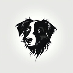 dog face silhouette - isolated vector illustration on white background for logo, graphic design, advertising, and marketing. generative ai