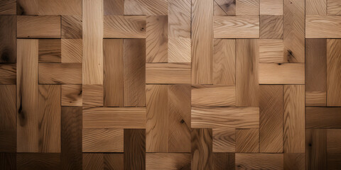 Elegant Oak: Parquet Wood Texture Oak Floor Background (Top View), generative AI