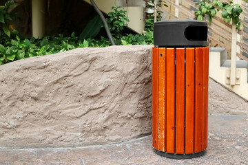 View of trash bin in amusement park